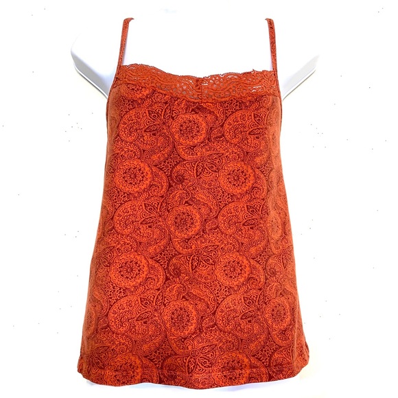 Venezia by Lane Bryant top. Adjustable spaghetti strap shelf bra ORANGE PAISLEY - Picture 9 of 9